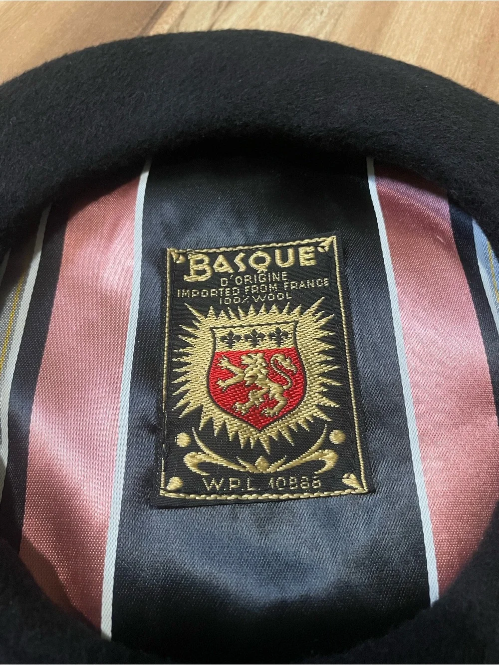 Vintage Basque D'Origine Black Wool Beret Hat Imported From France 100% Wool